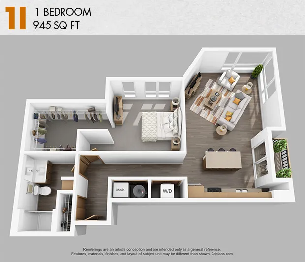 1I floor plan